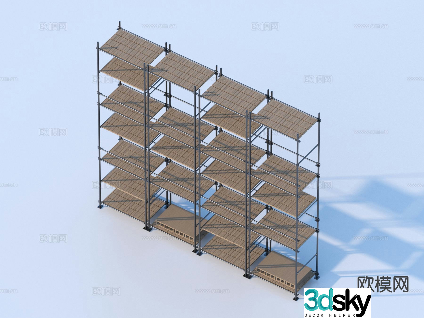 Construction scaffolding rack 3d model