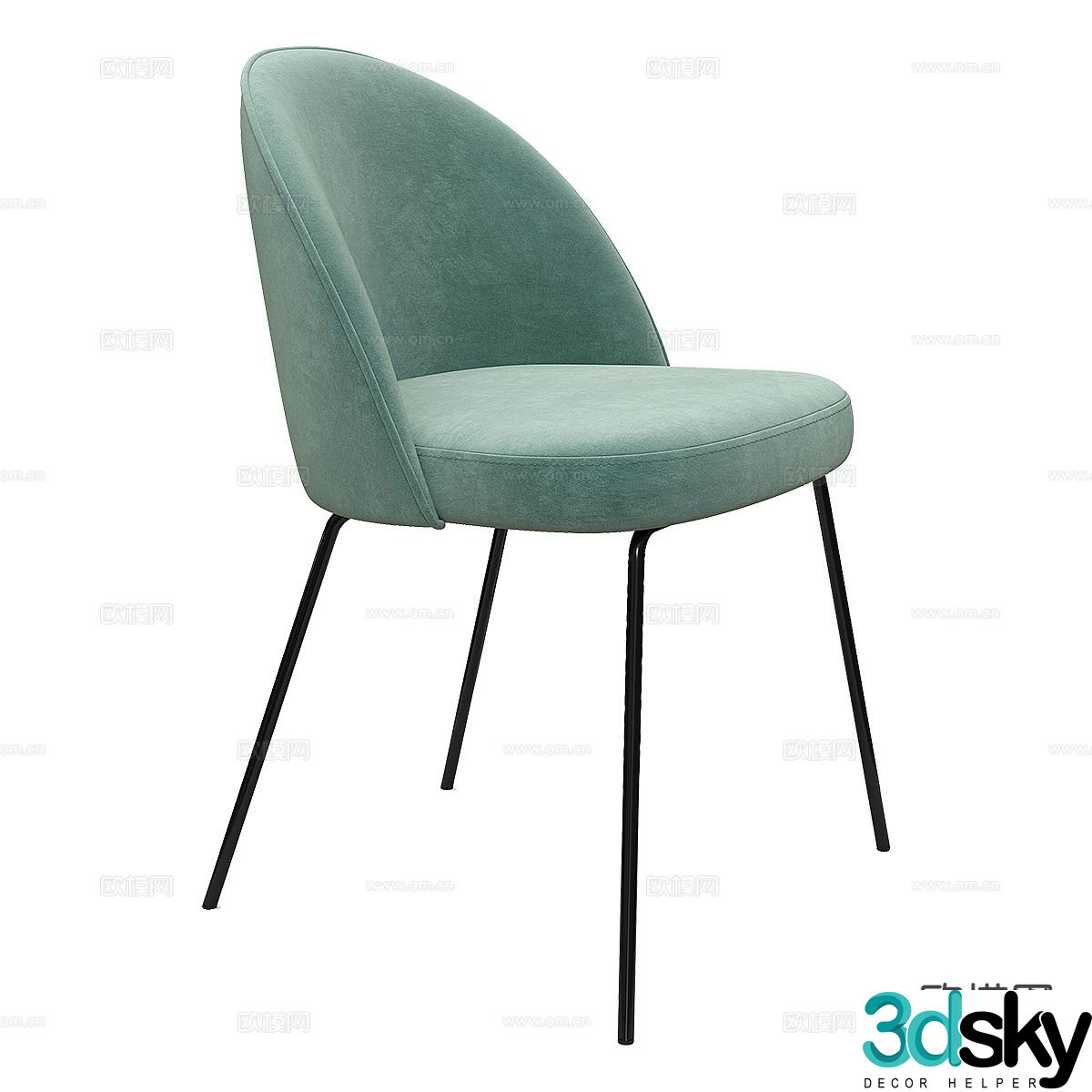 Modern dining chair single chair 3d model