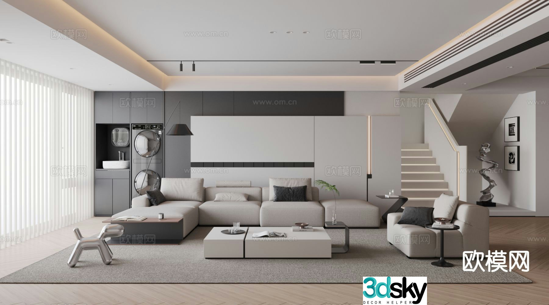 Modern living room 3d model