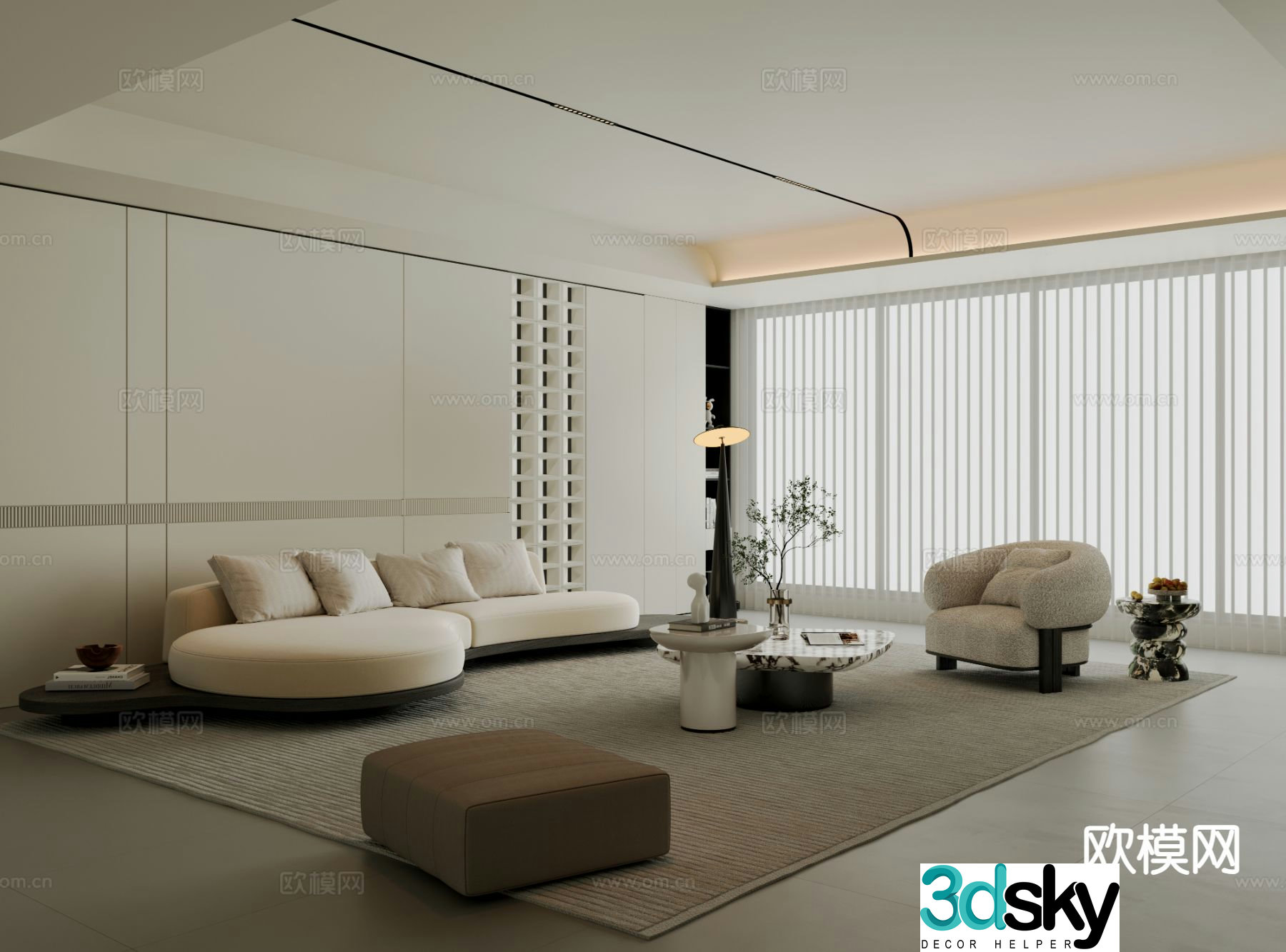 Modern living room 3d model