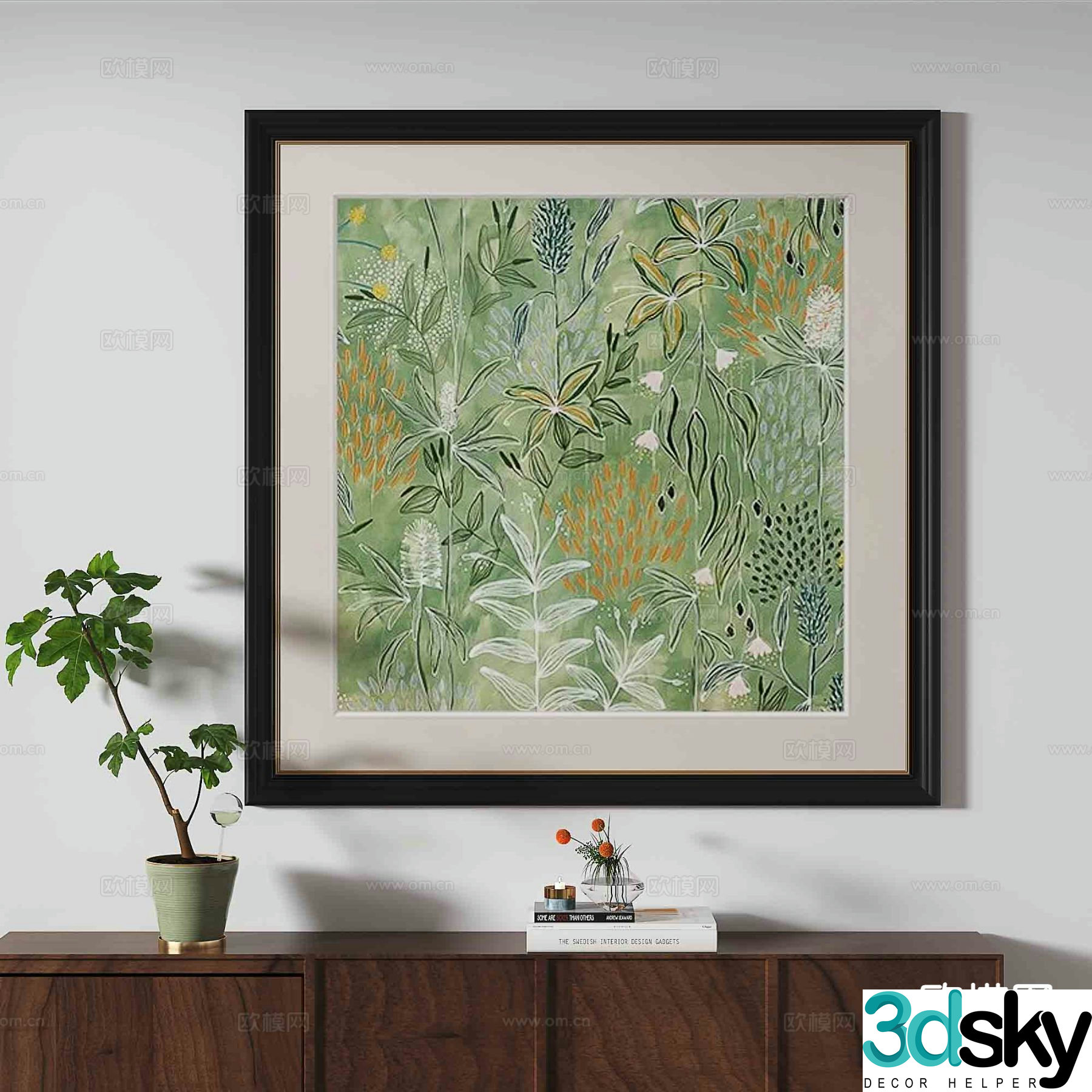French hanging painting decorative painting 3d model