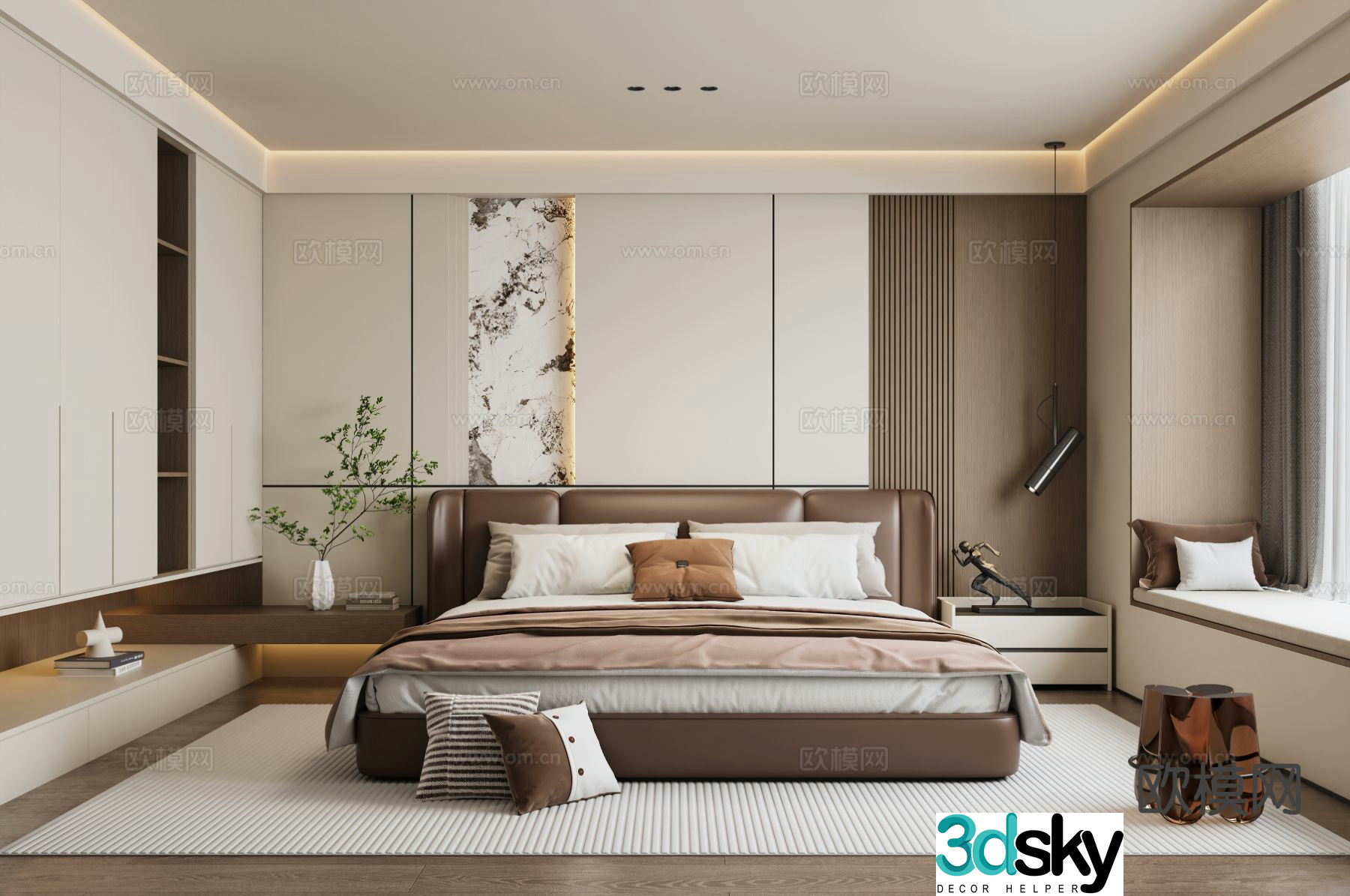 Italian style bedroom master bedroom 3d model