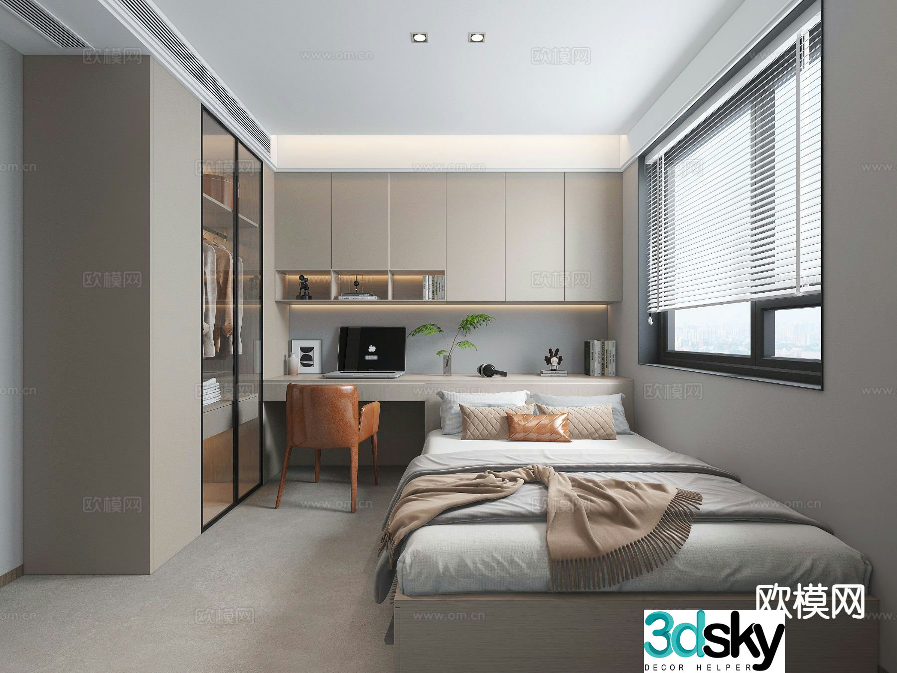 Modern tatami bedroom 3d model