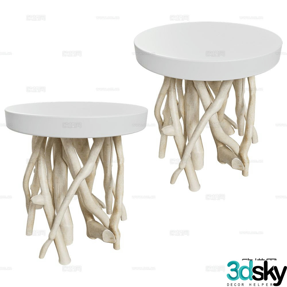 Zuiver Group round table side table angle table 3d model