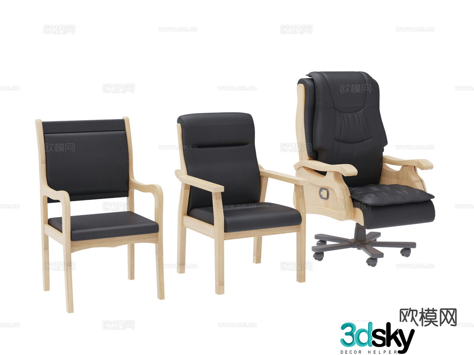 Modern office chair conference chair staff chair armchair 3d model