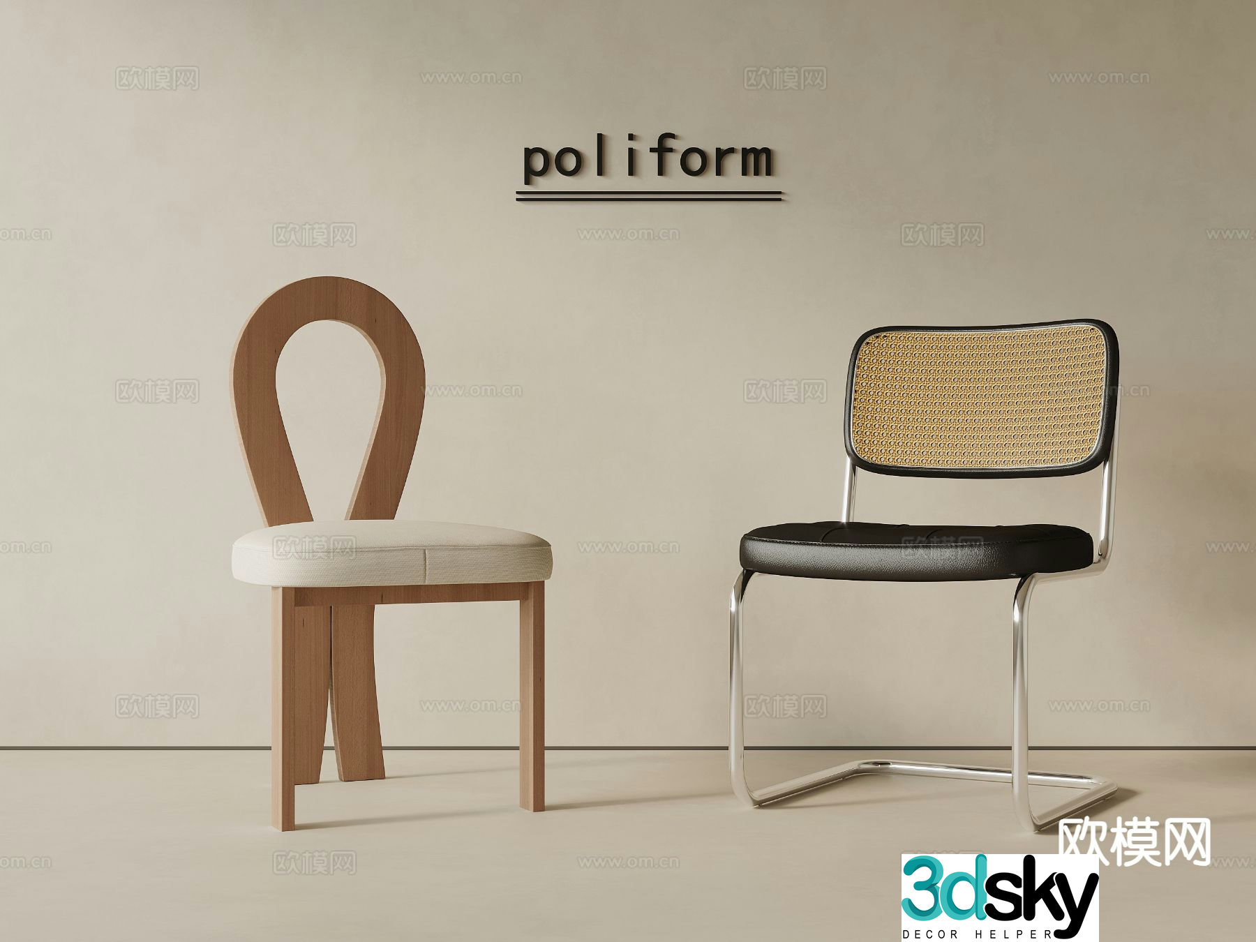 Medieval style chair leisure chair 3d model