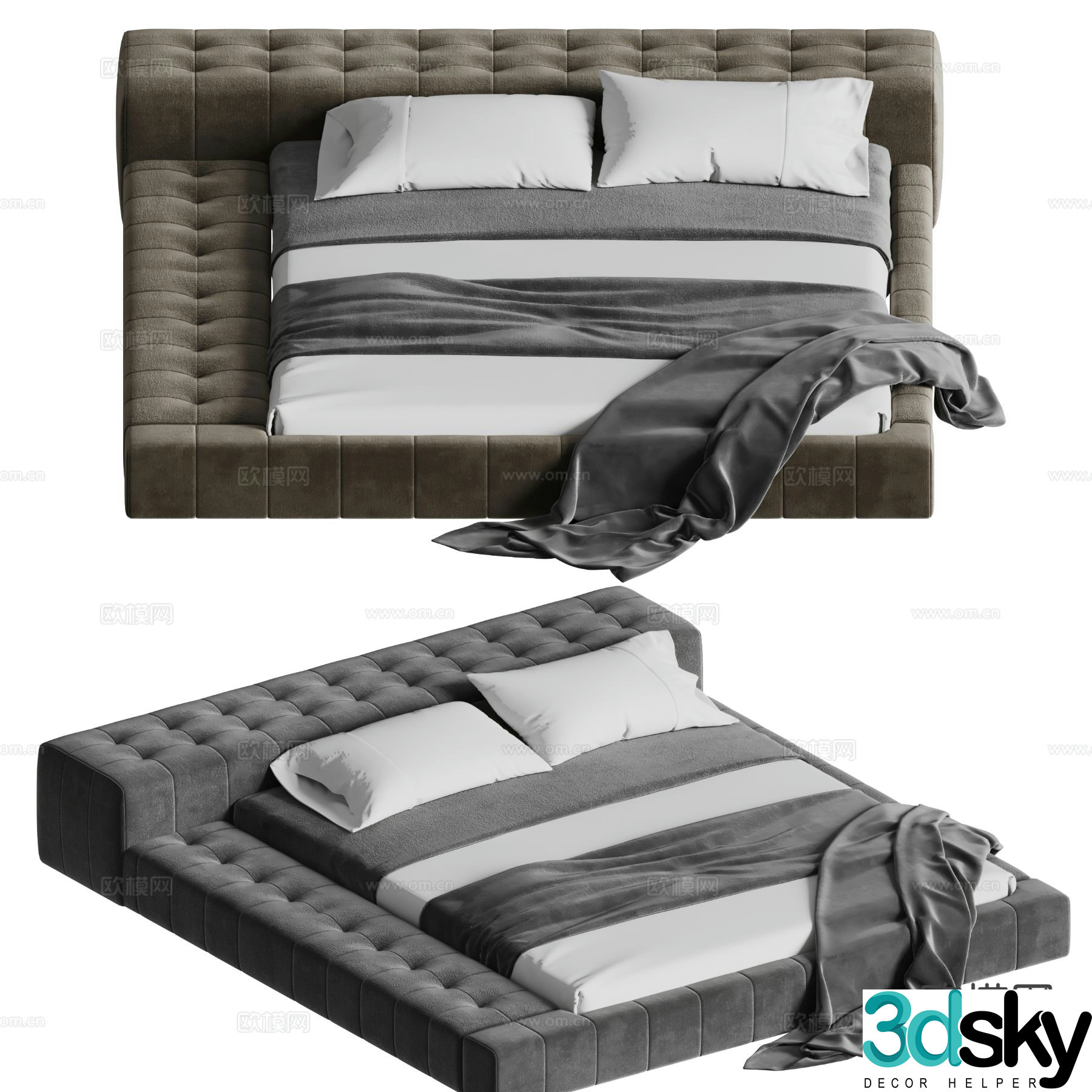 Vitra double bed 3d model