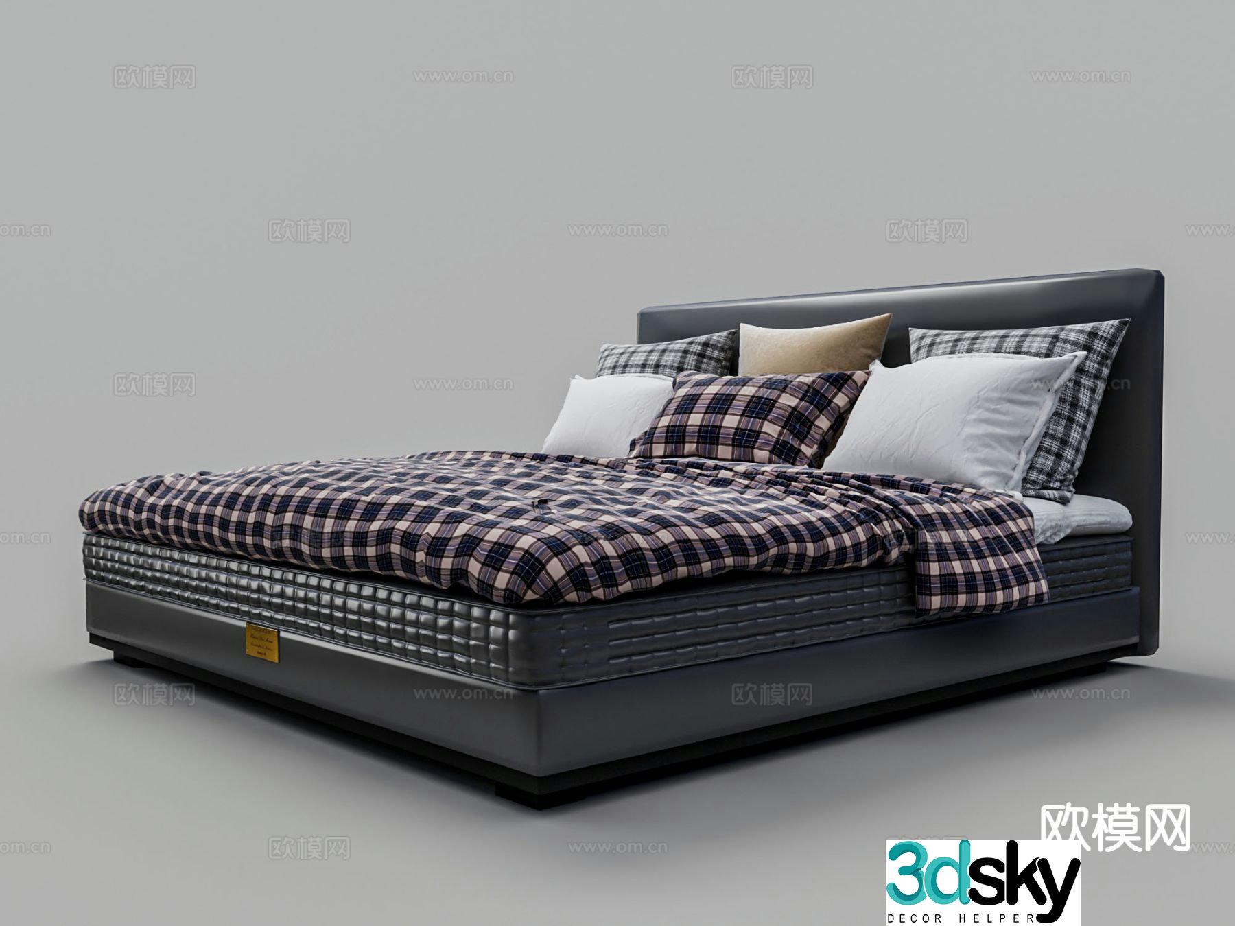 Modern double bed 3d model