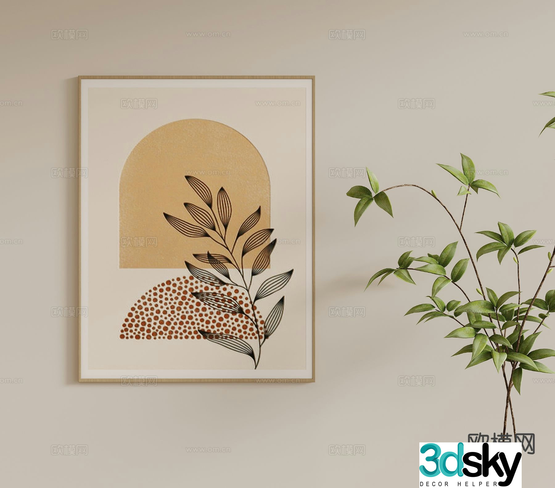 Decorative painting art painting hanging painting 3d model