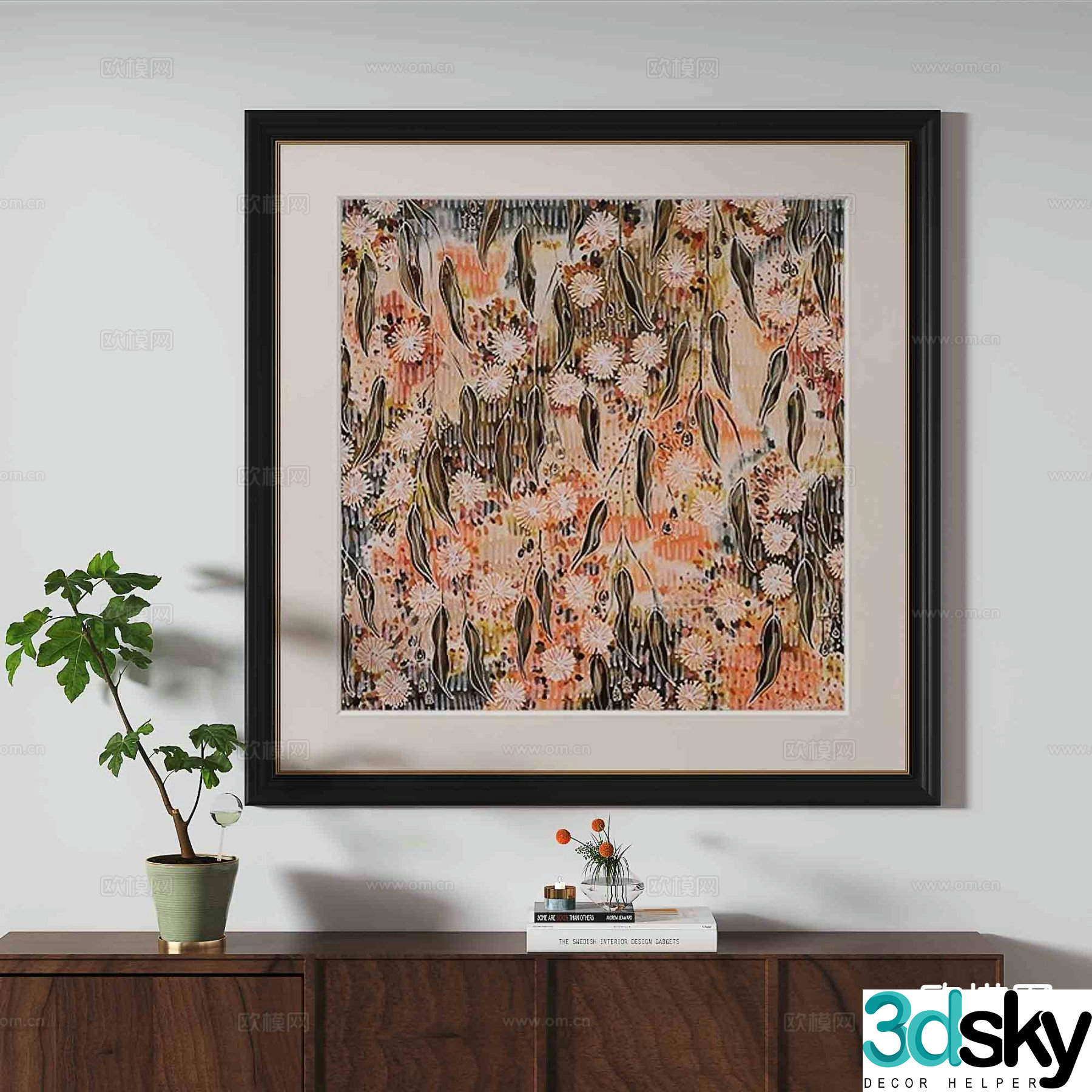 French hanging painting decorative painting 3d model