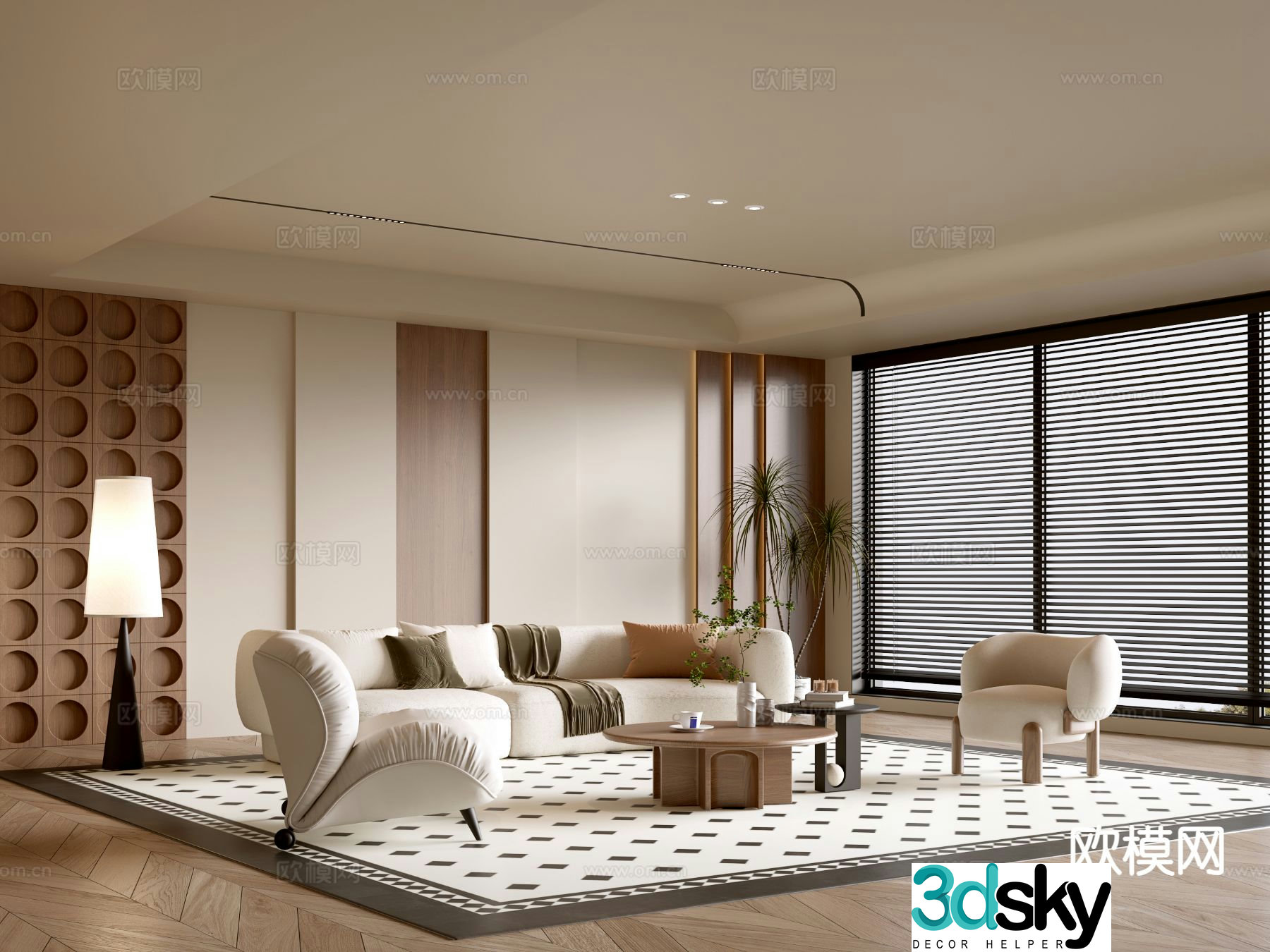 Medieval style living room 3D model