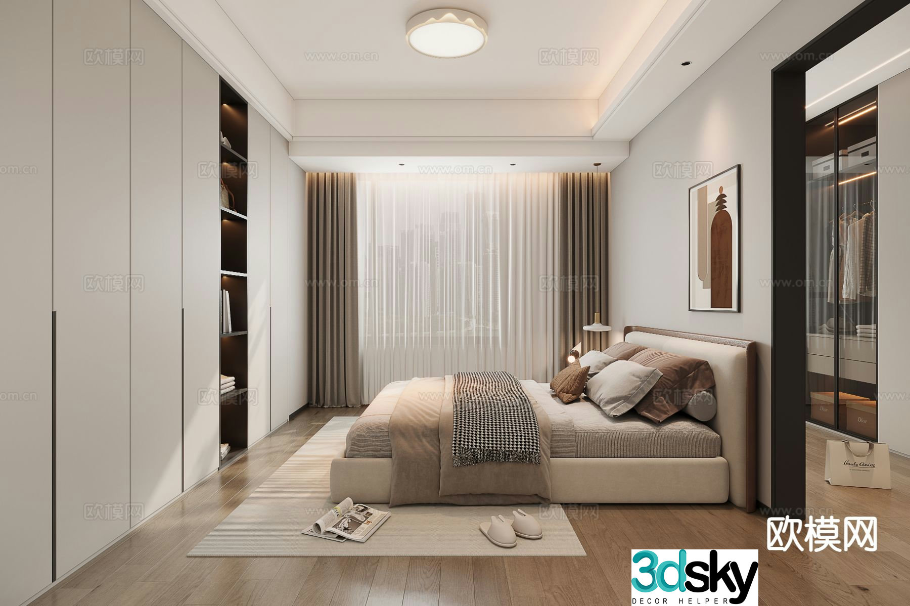 Modern bedroom master bedroom 3d model