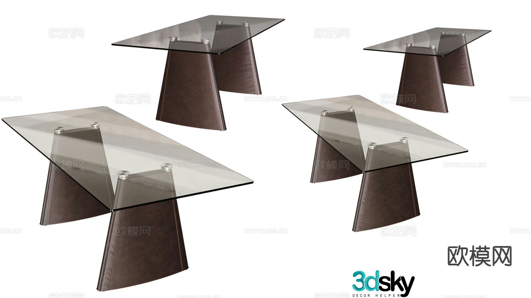 glass dining table 3d model