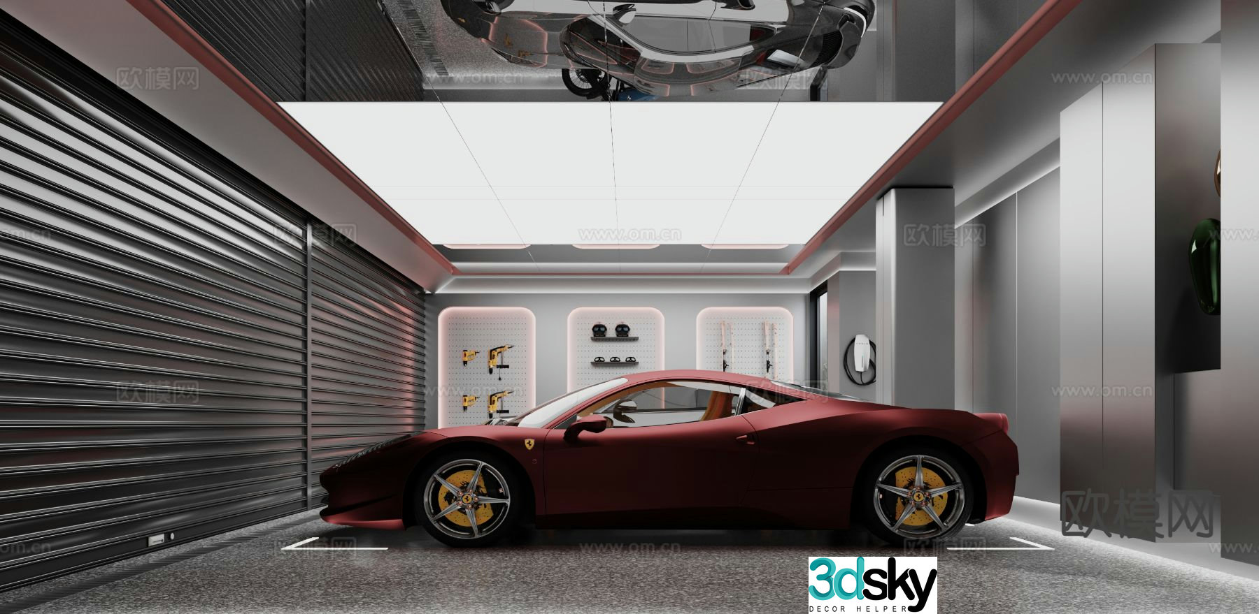 Private garage underground garage 3d model