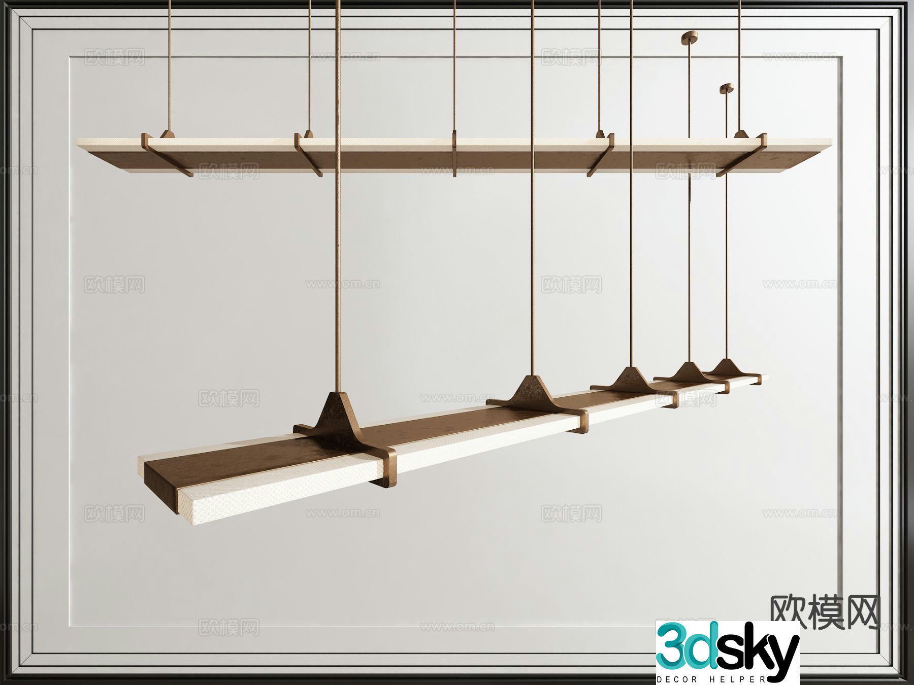 Office chandelier long chandelier 3d model