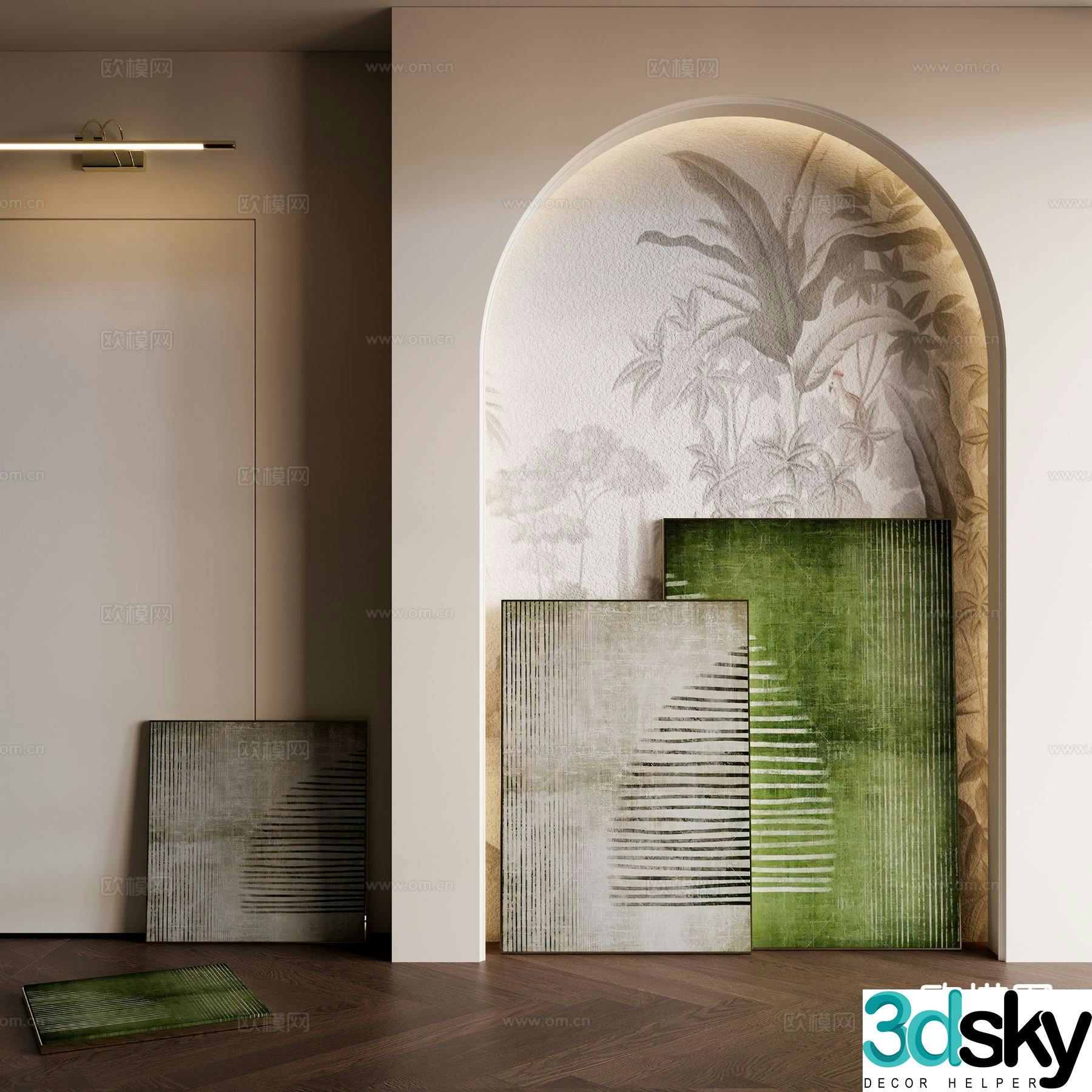 French decorative painting art painting simple painting hanging painting 3D model