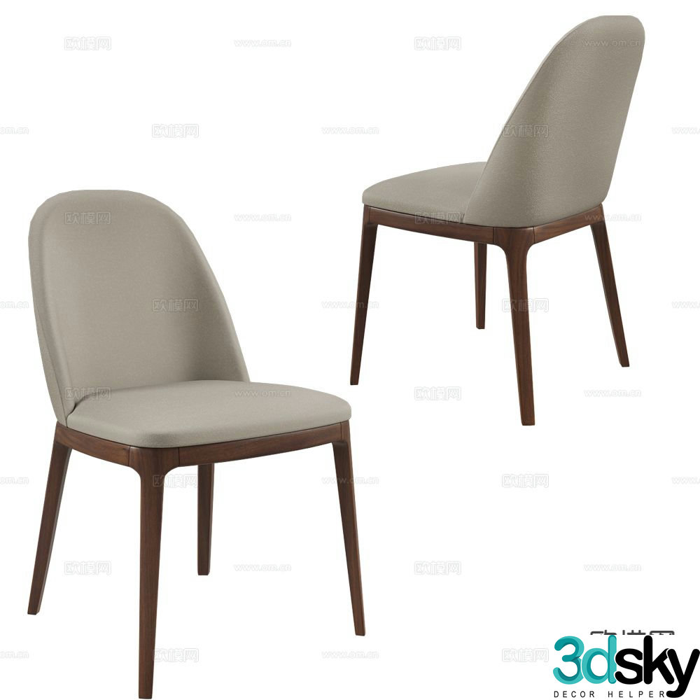 Pacini & Cappellini modern chair dining chair 3d model