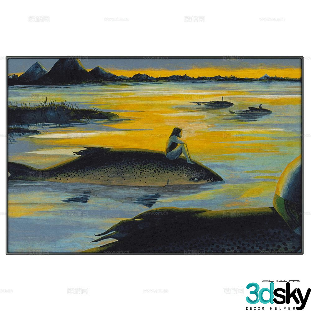 NC Design decorative painting figure painting hanging painting 3d model