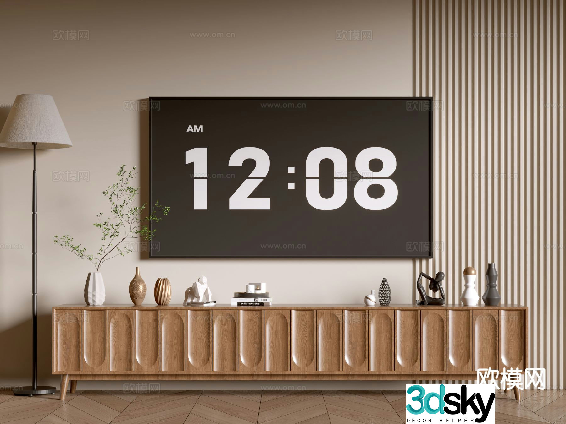Medieval style TV cabinet 3D model