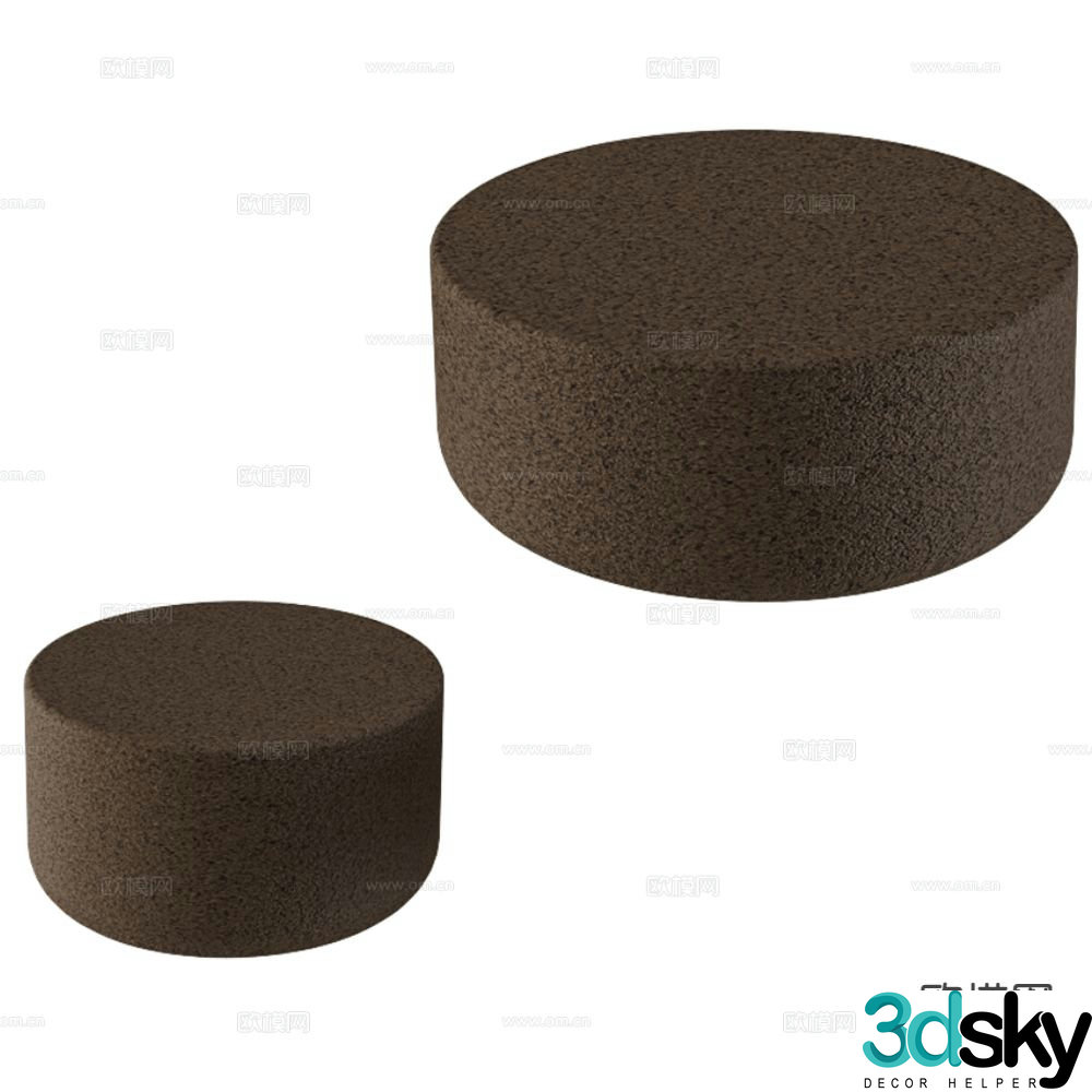 Greenmood sofa stool round stool low stool 3d model
