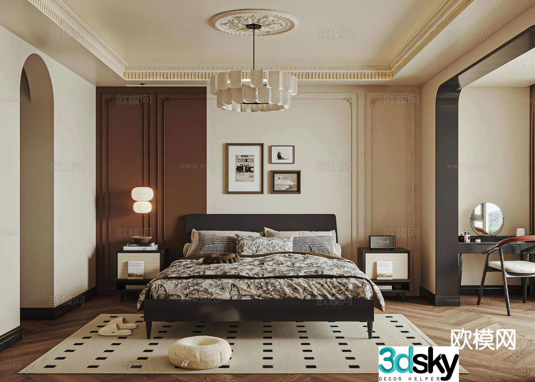 French bedroom master bedroom 3d model