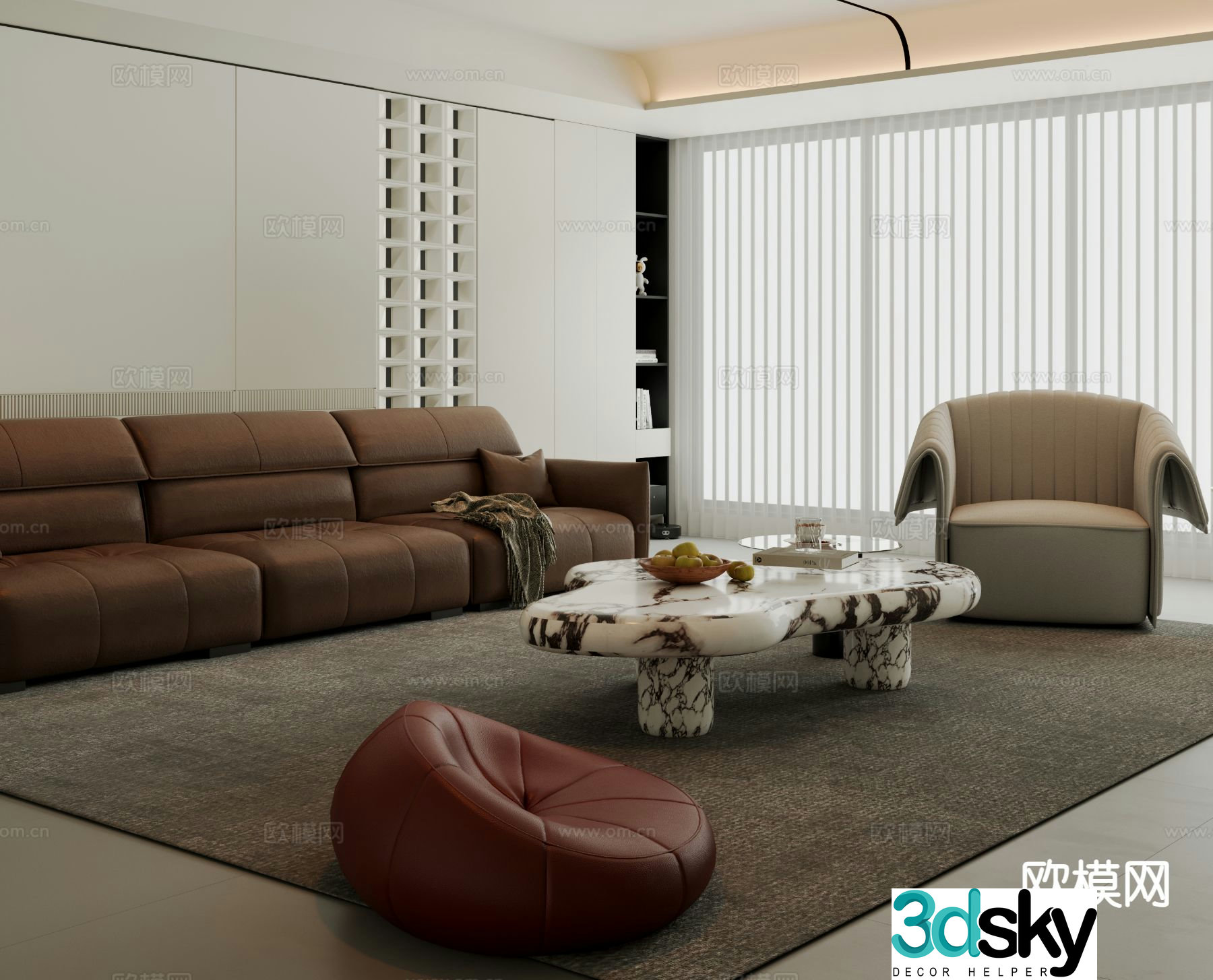 Modern sofa set 3d model