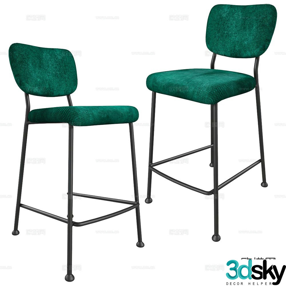 Zuiver Group bar stool bar stool high chair 3d model