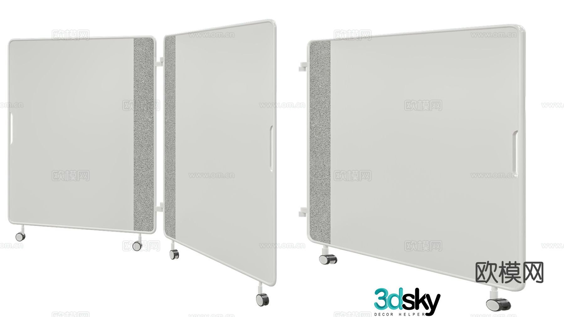 Mobile drawing board office whiteboard 3d model