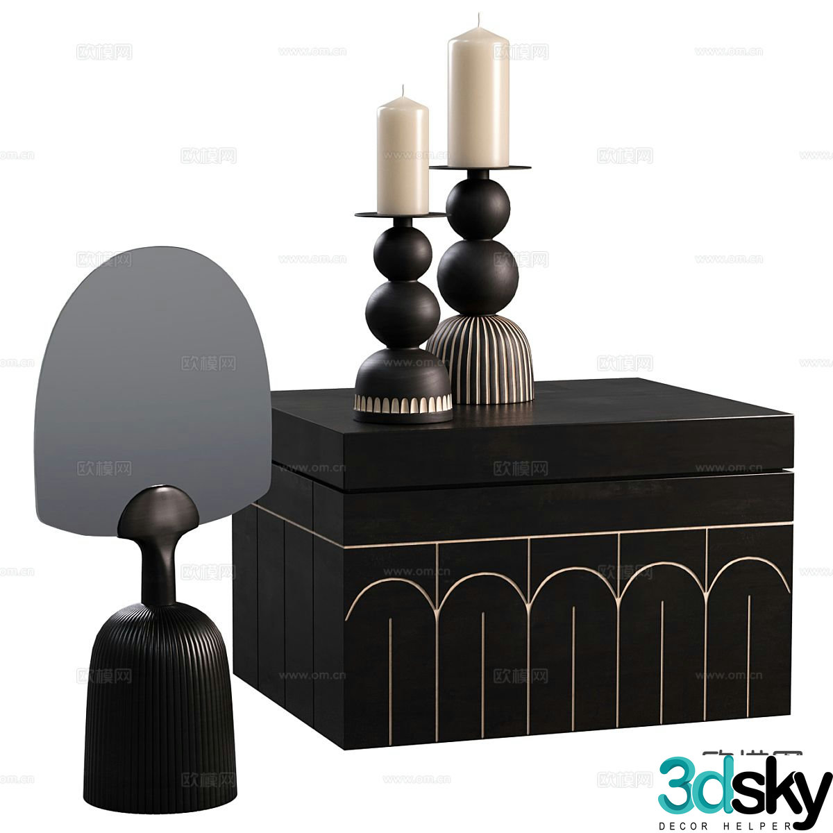 Modern decorative ornaments candle sculpture 3d model