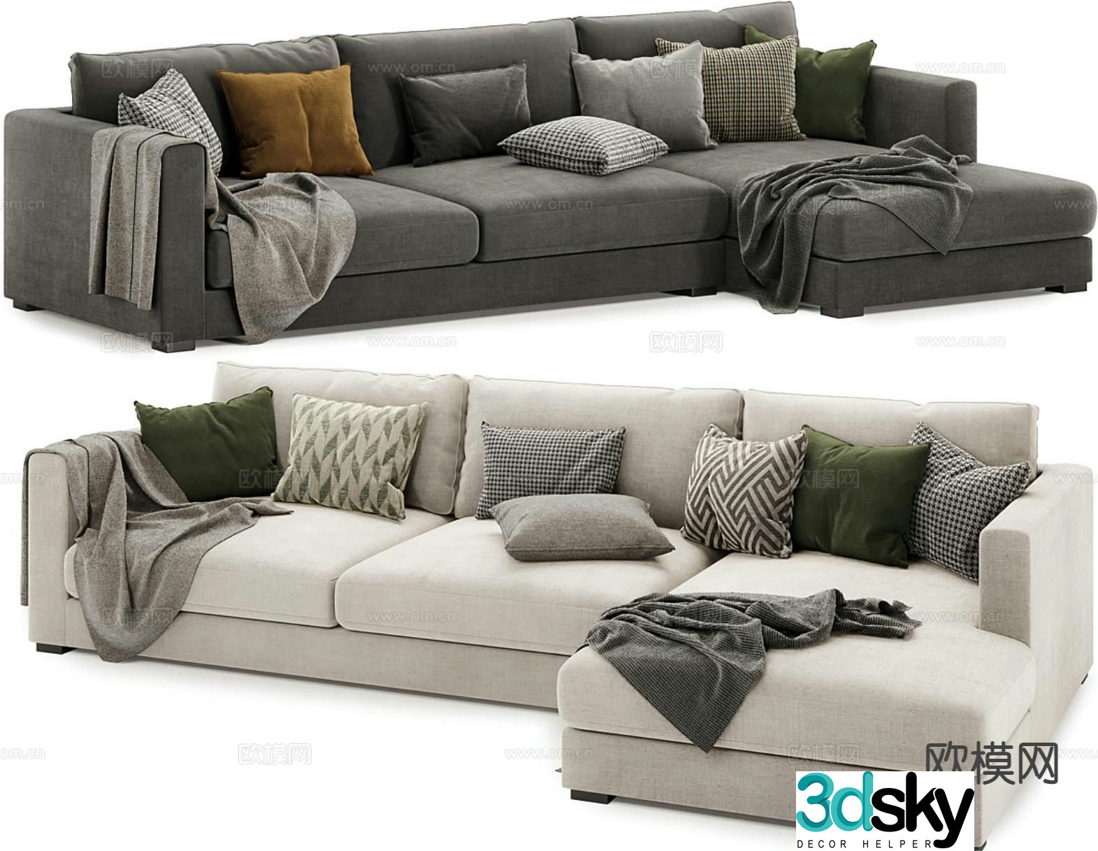 Corner sofa multi-person sofa 3d model