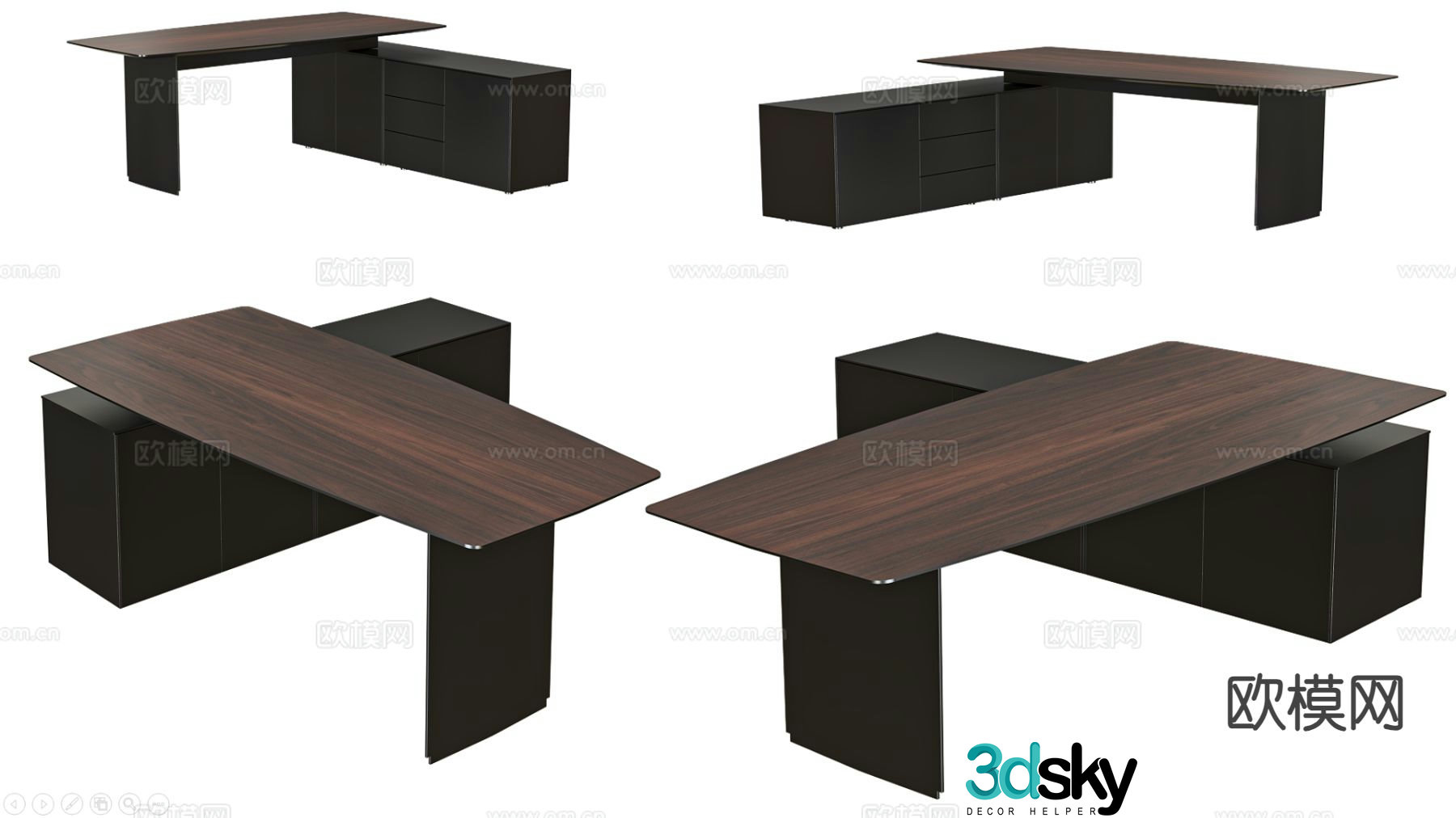 Modern manager desk 3d model