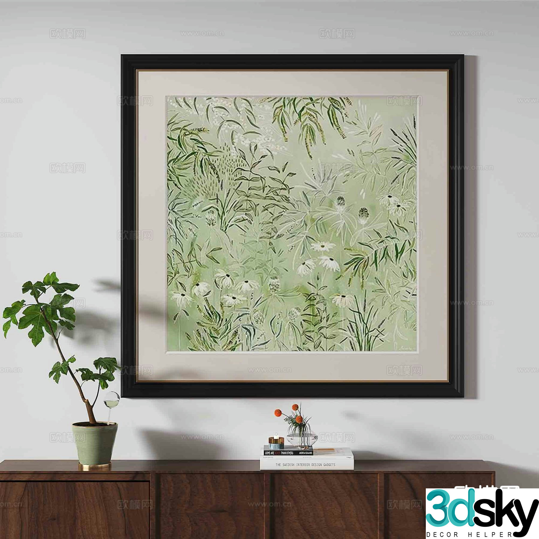 French hanging painting decorative painting 3d model