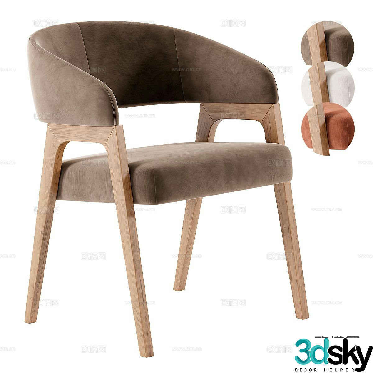 Modern chair dining chair single chair 3d model