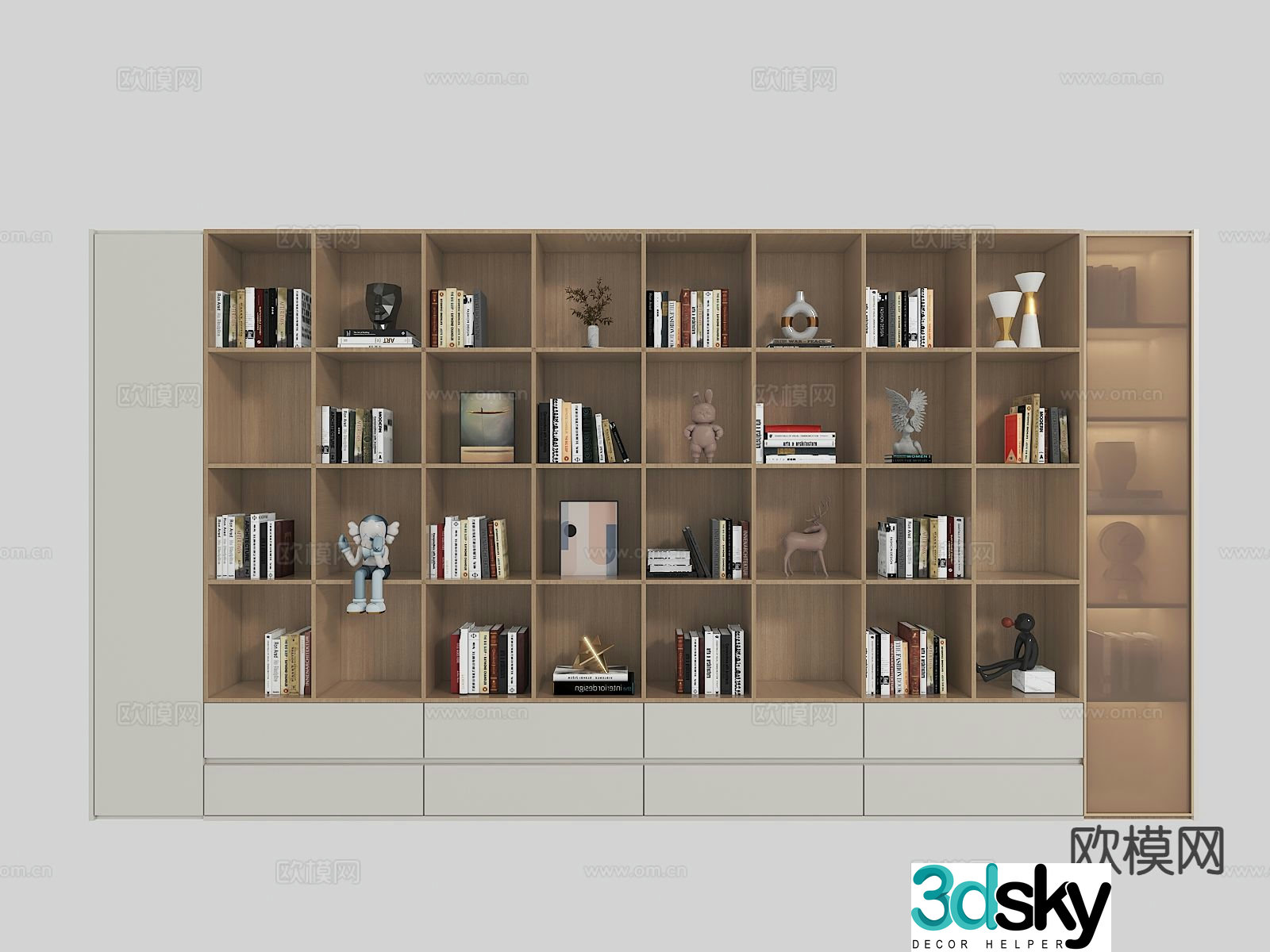 Modern bookcase bookshelf 3d model