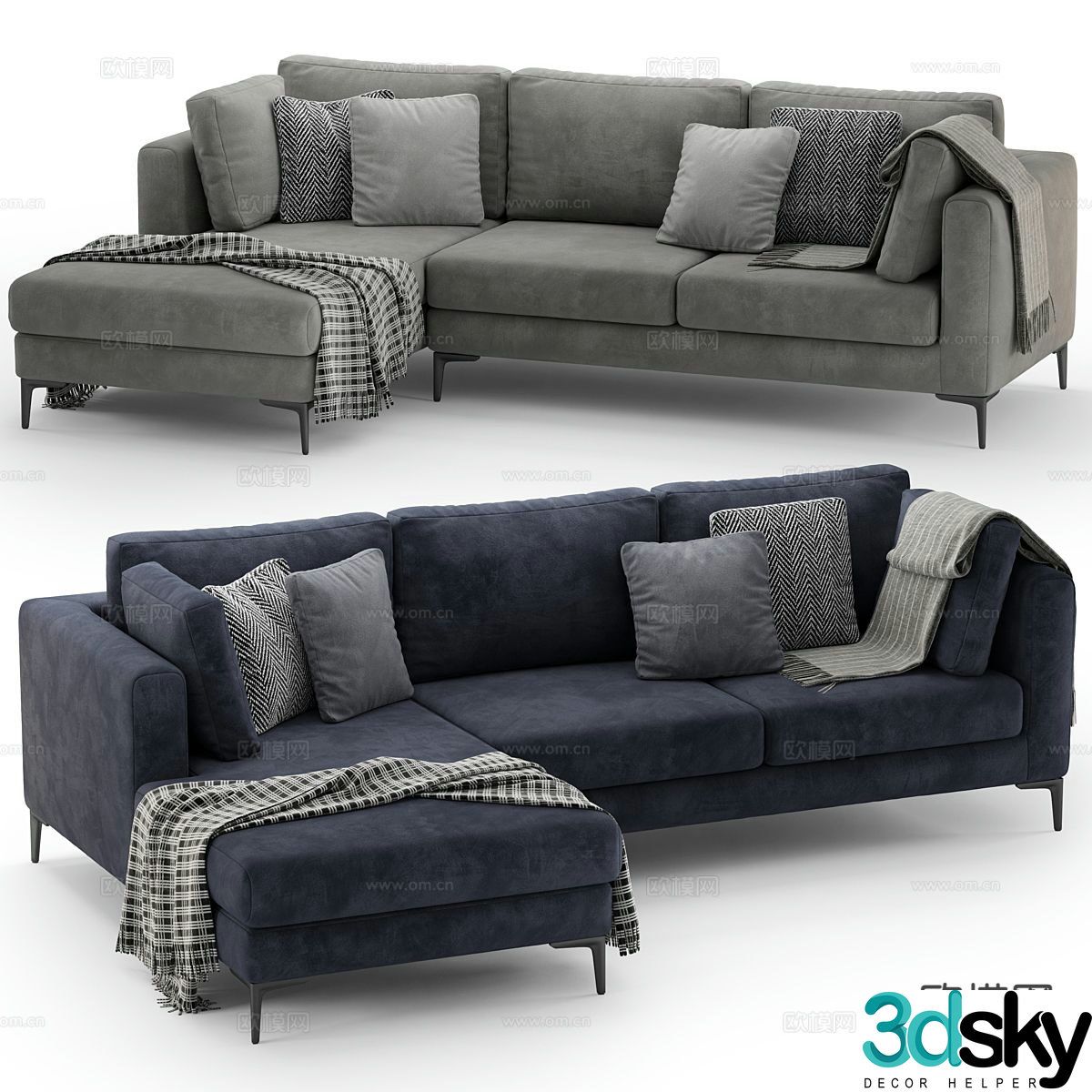 Corner sofa multi-person sofa 3d model
