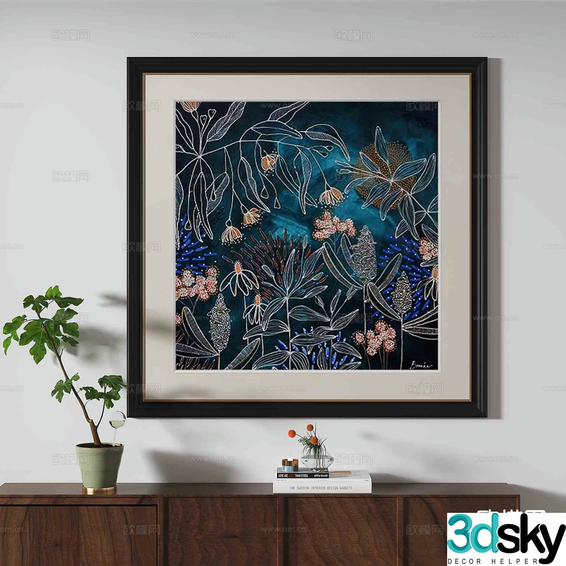 French hanging painting decorative painting 3d model