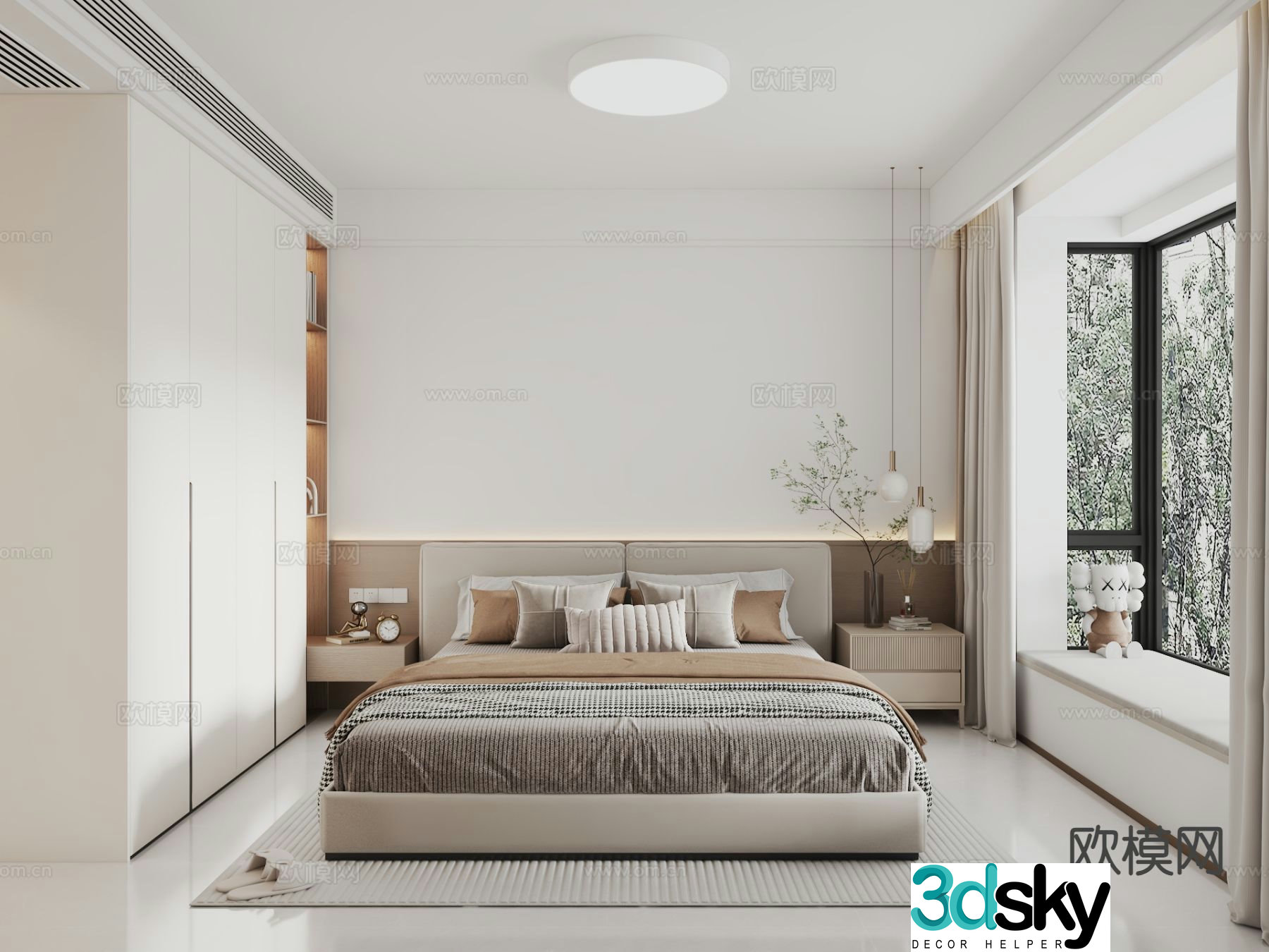 Modern bedroom master bedroom 3d model