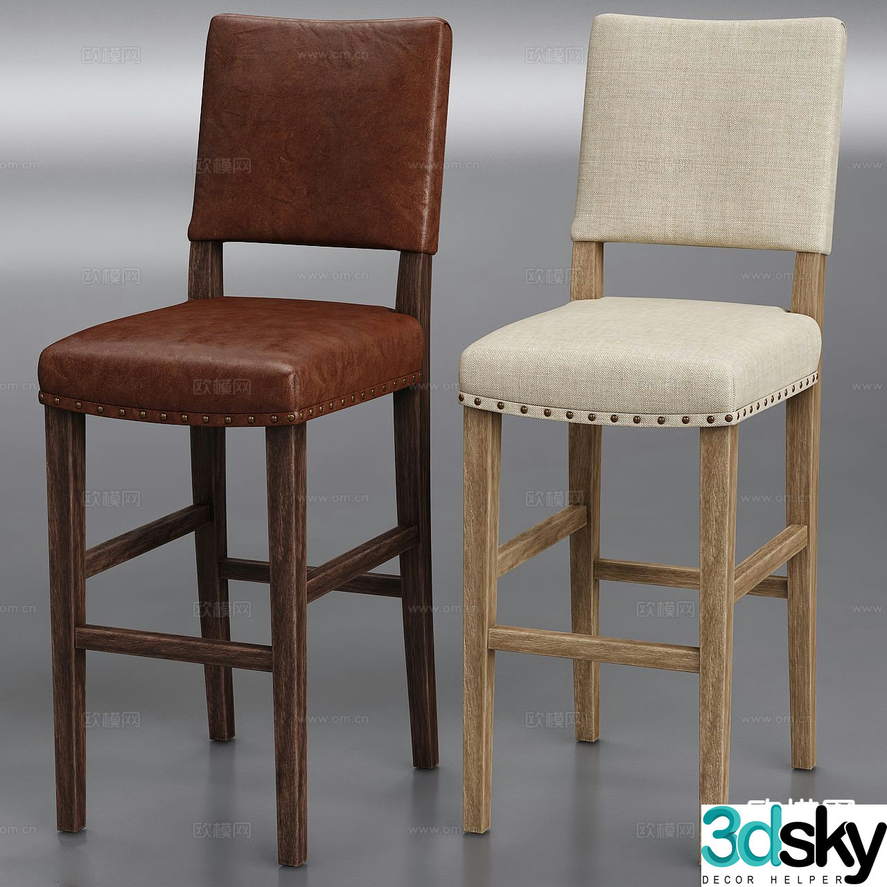 Wabi Sabi bar stool bar stool high stool 3d model