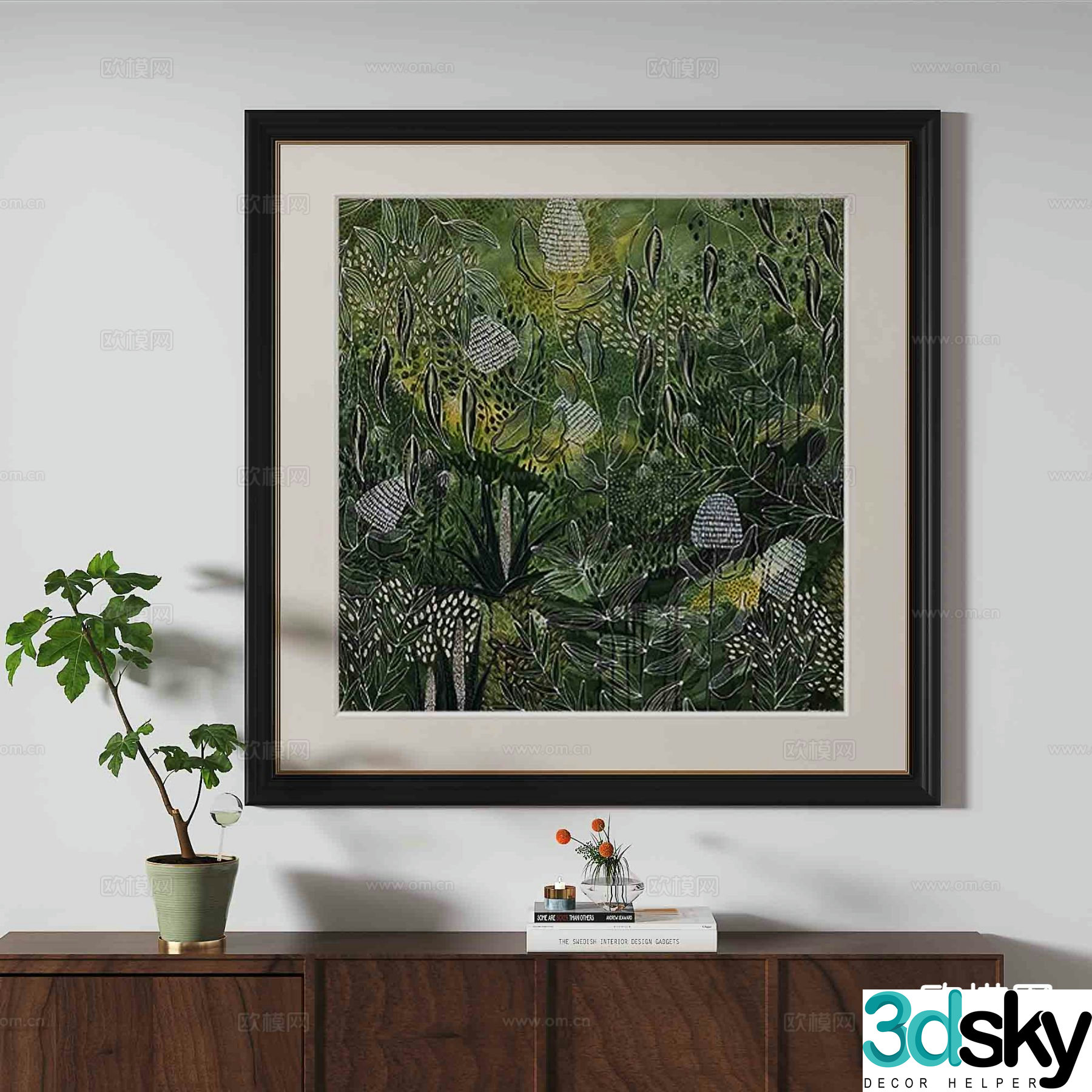 French hanging painting decorative painting 3d model
