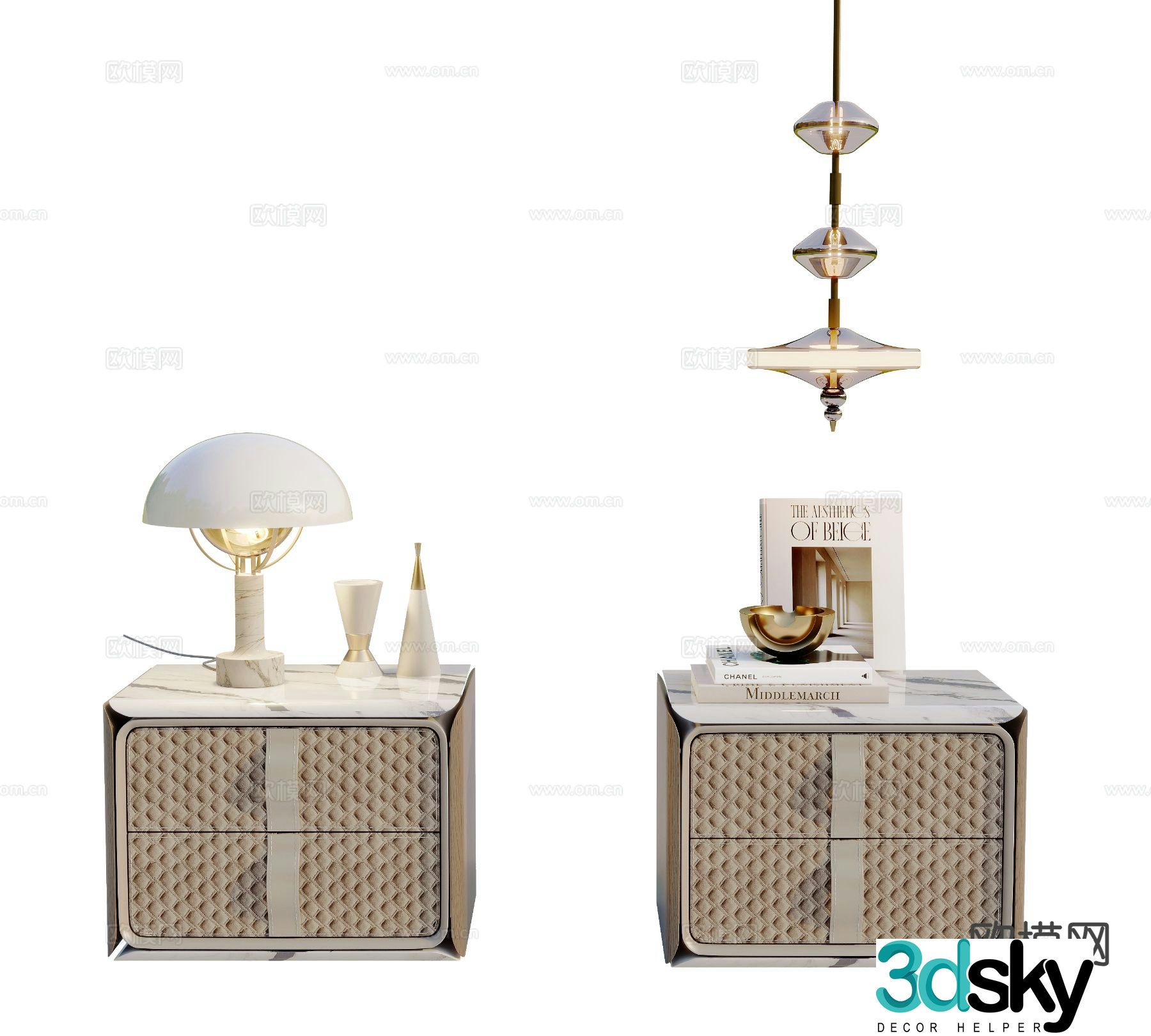 Modern bedside table 3d model