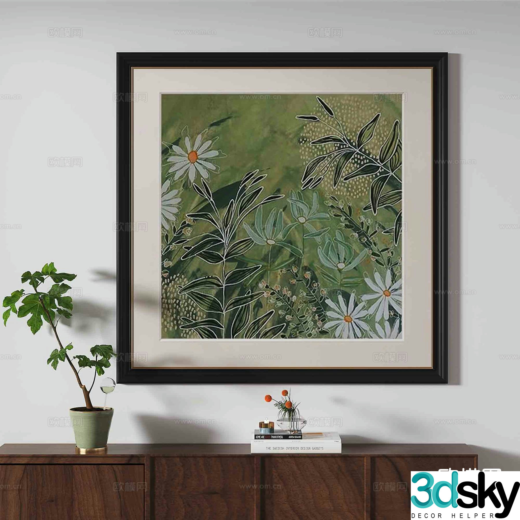French hanging painting decorative painting 3d model