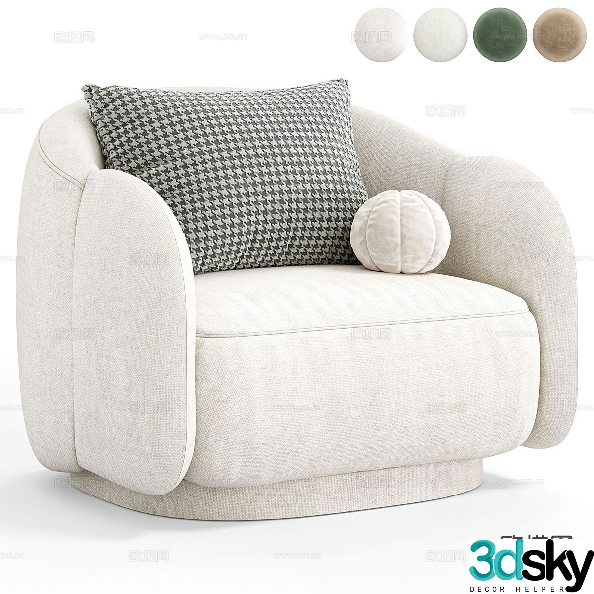Single sofa armrest sofa 3d model