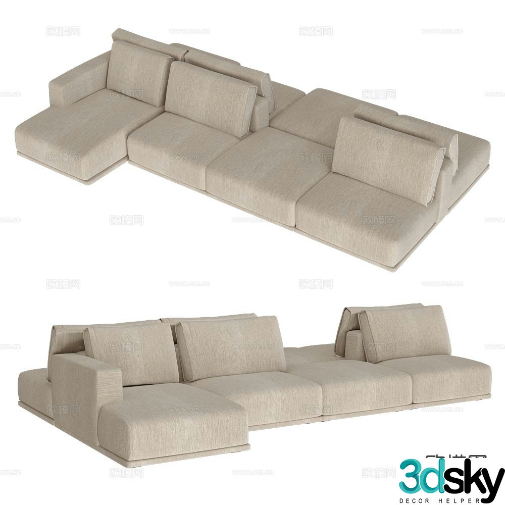 Il Fanale corner sofa modular sofa 3d model