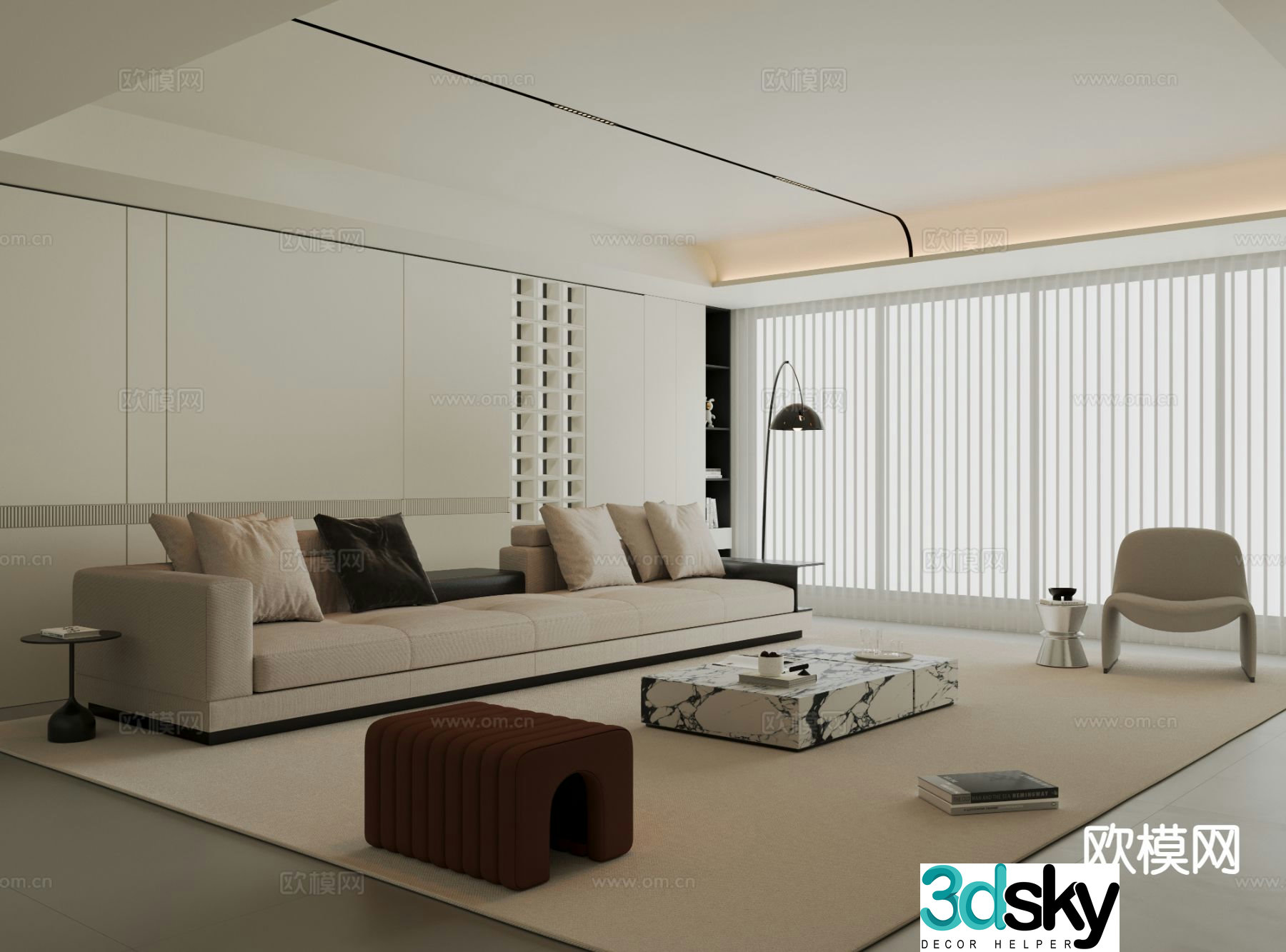Modern sofa set 3d model