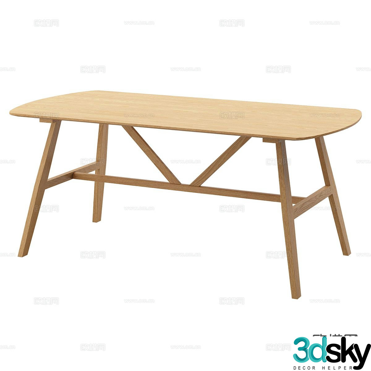 Nordic dining table 3d model