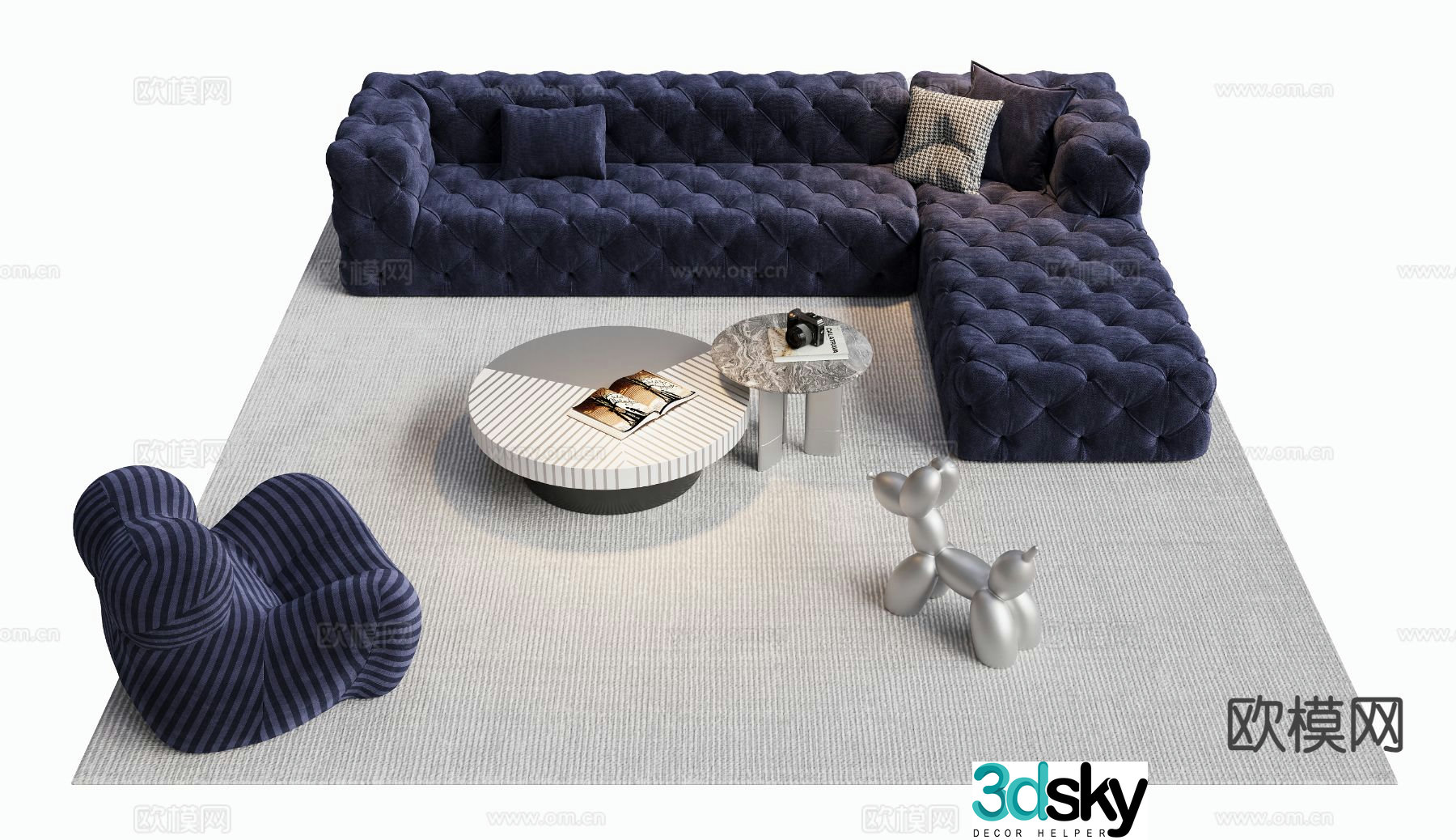 Modern sectional sofa 3d model