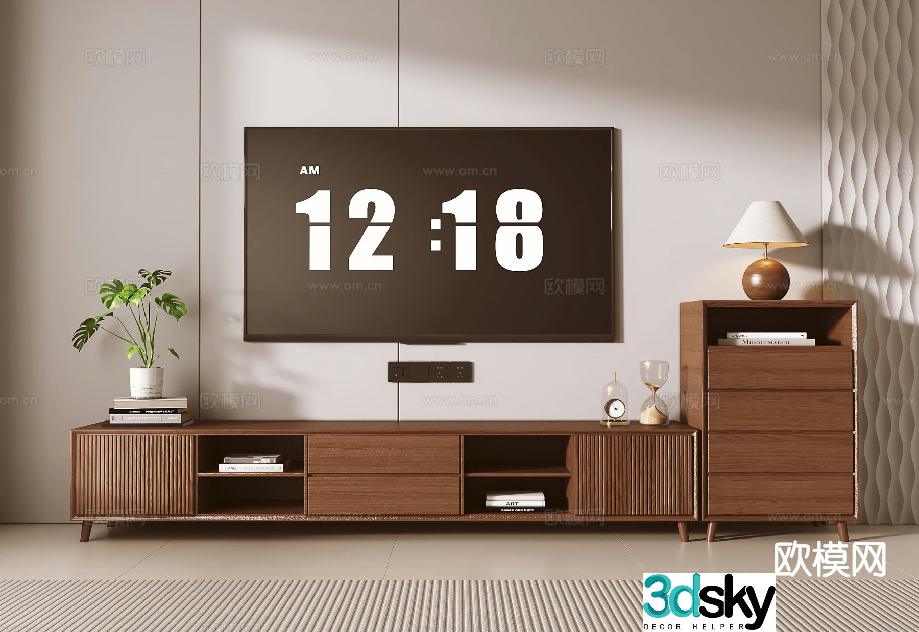 Medieval style TV cabinet 3D model