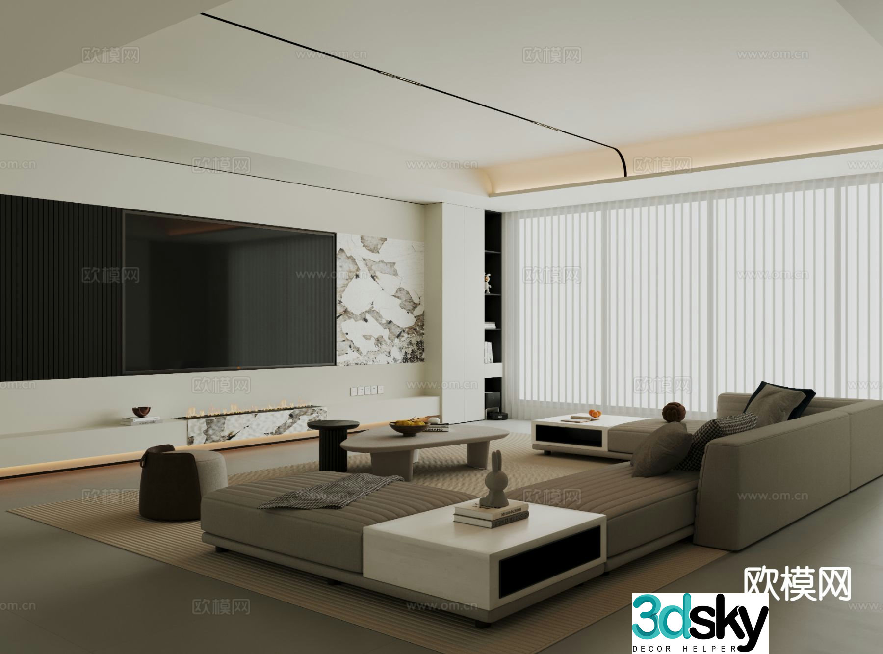 Modern sofa set 3d model