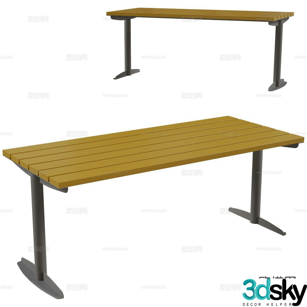 MmcitÃ© communal dining table 3d model
