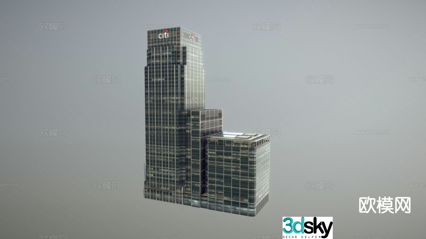 High-rise building office building night view building glass curtain building 3d model